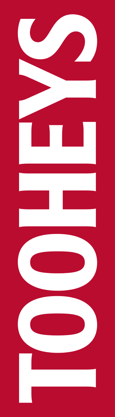Tooheys logo rotated 90 degrees to the left