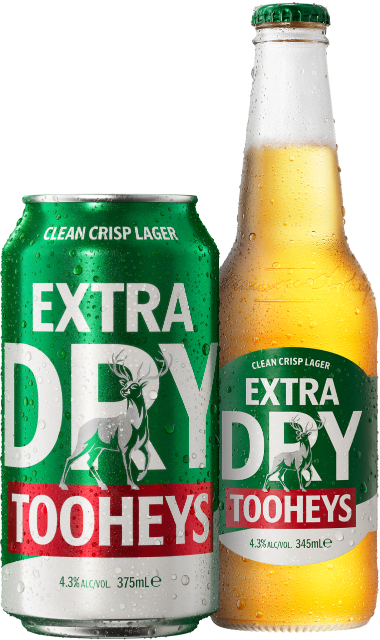 A can and bottle of Tooheys Extra Dry