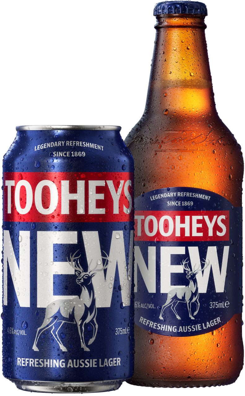 A can and bottle of Tooheys New